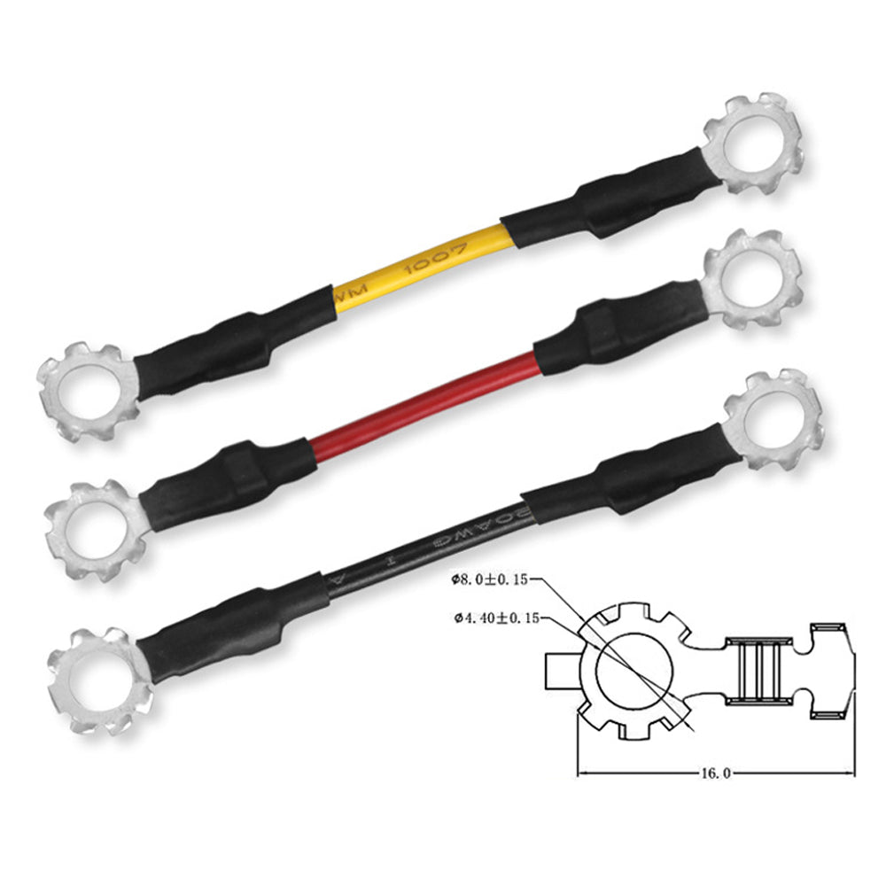 1007-20AWG Electrical Cable 4.3mm 5.3mm 6.3mm External Tooth Plum Blossom Ring Terminal Wire