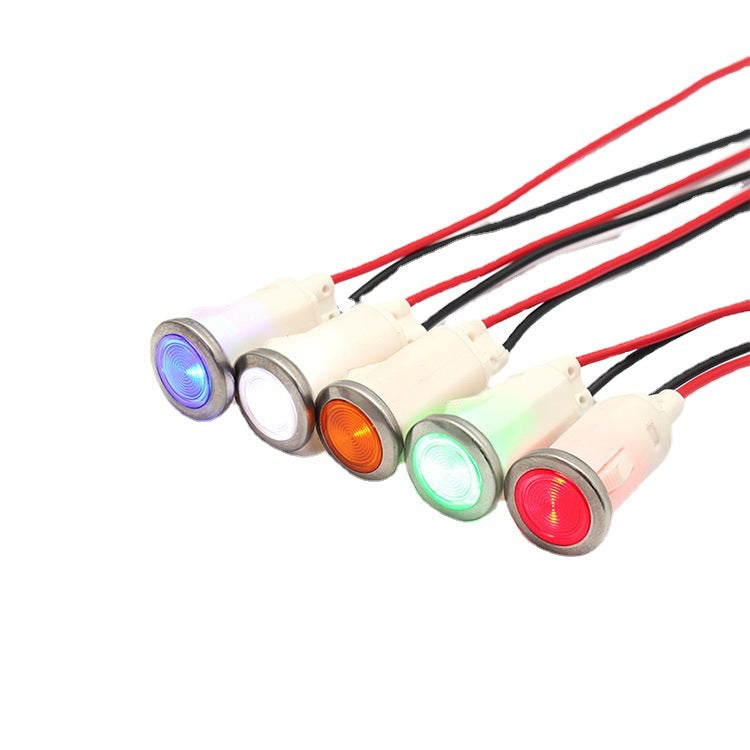 With Wire Metal Edge3V 5V 12V 12.5mm Plastic Indicator Light LED Signal Light Wire Harness
