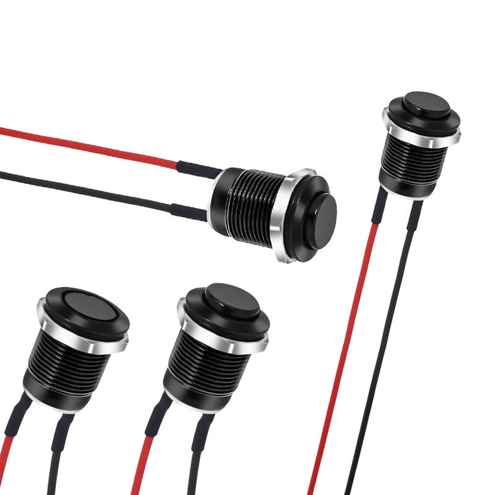 12mm High Flat Head Momentary/Locking Button Switch DC12-24V