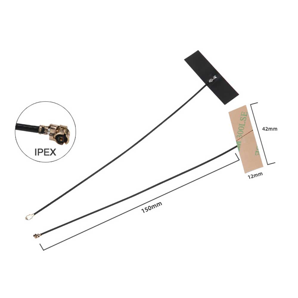2.4G 5.8G Dual Band FPC Internal Antenna IPEX Connector WiFi Bluetooth Built-in Sticker Antenna
