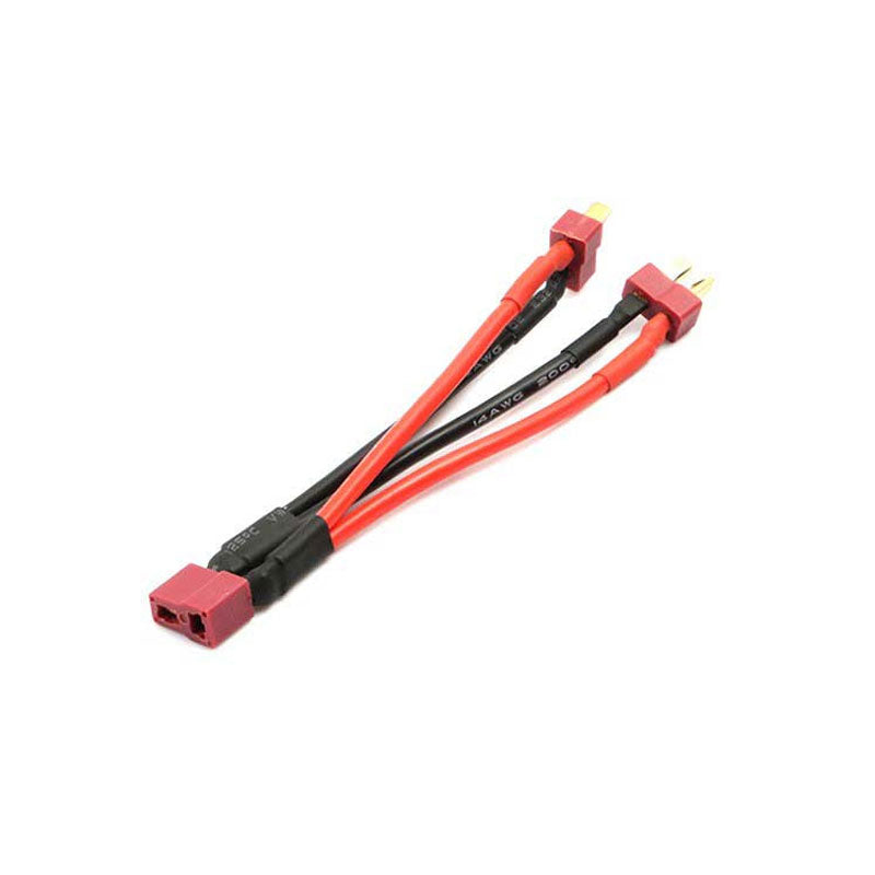 T Plug Parallel Connector One Female to 2 Male Battery Connector Cable for RC Lipo Battery
