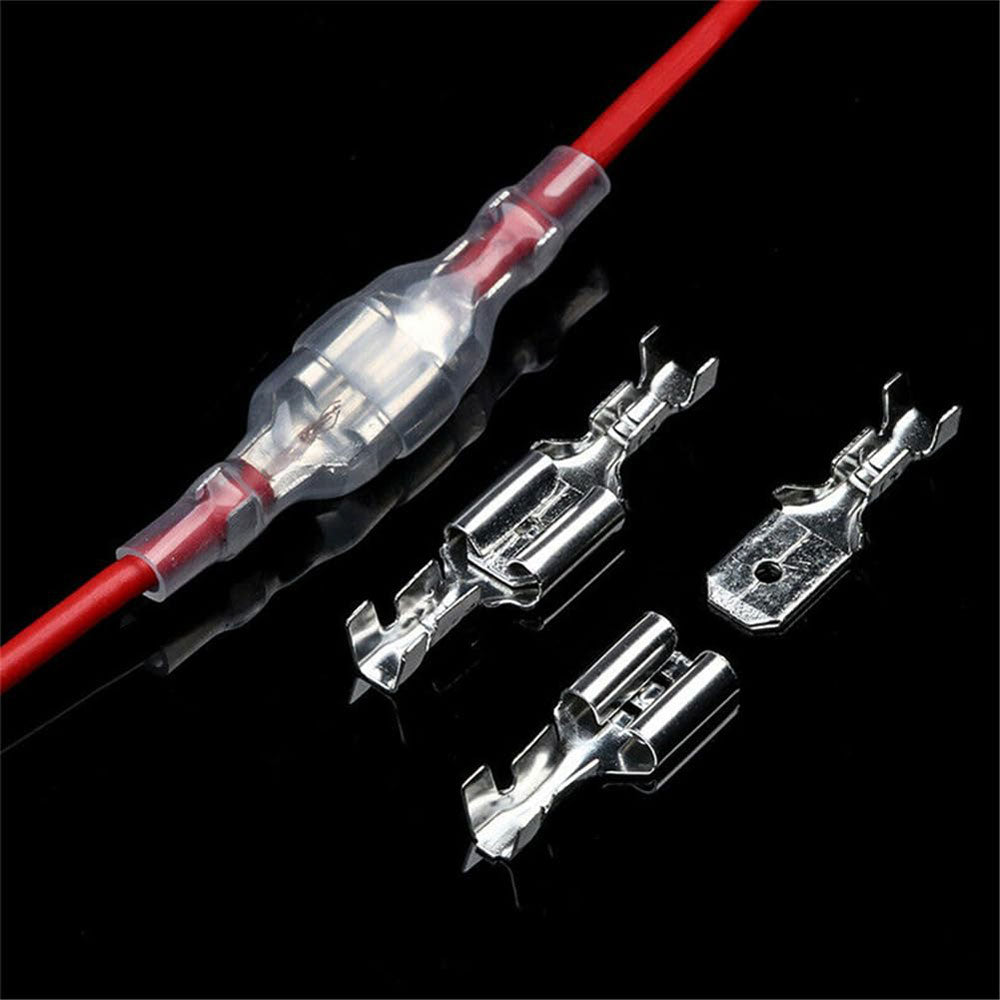 4.8mm and 6.3mm Crimp Terminal with Insulating Sleeve and Wire Female Spade Quick Splice Assortment Kit