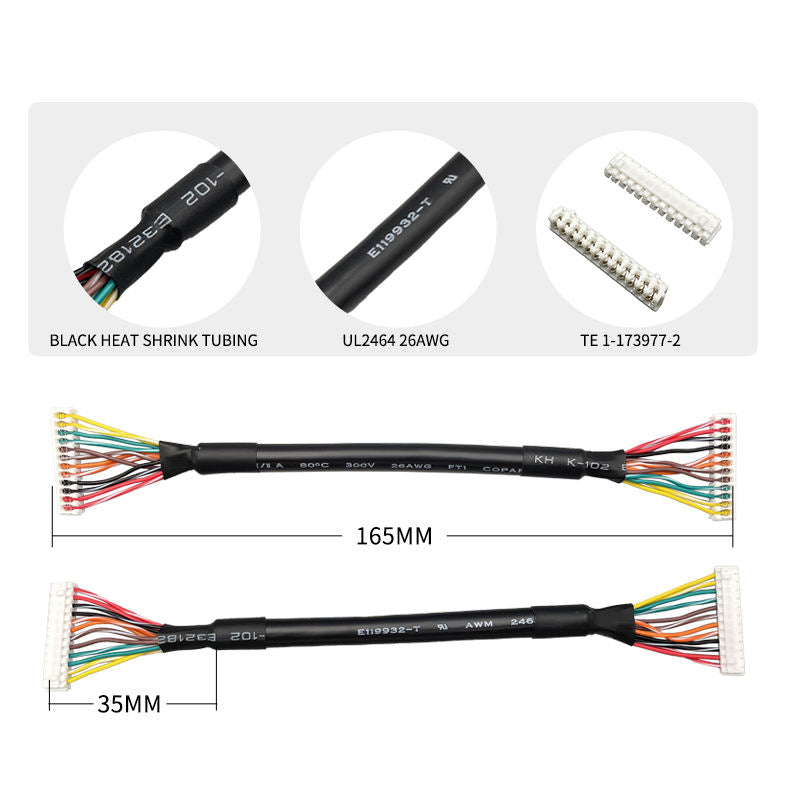 Te 1-173977-2 Low Voltage 2.0mm Pitch Wire Harness IDC Cable Piercing Terminal 12pin Connector Cable