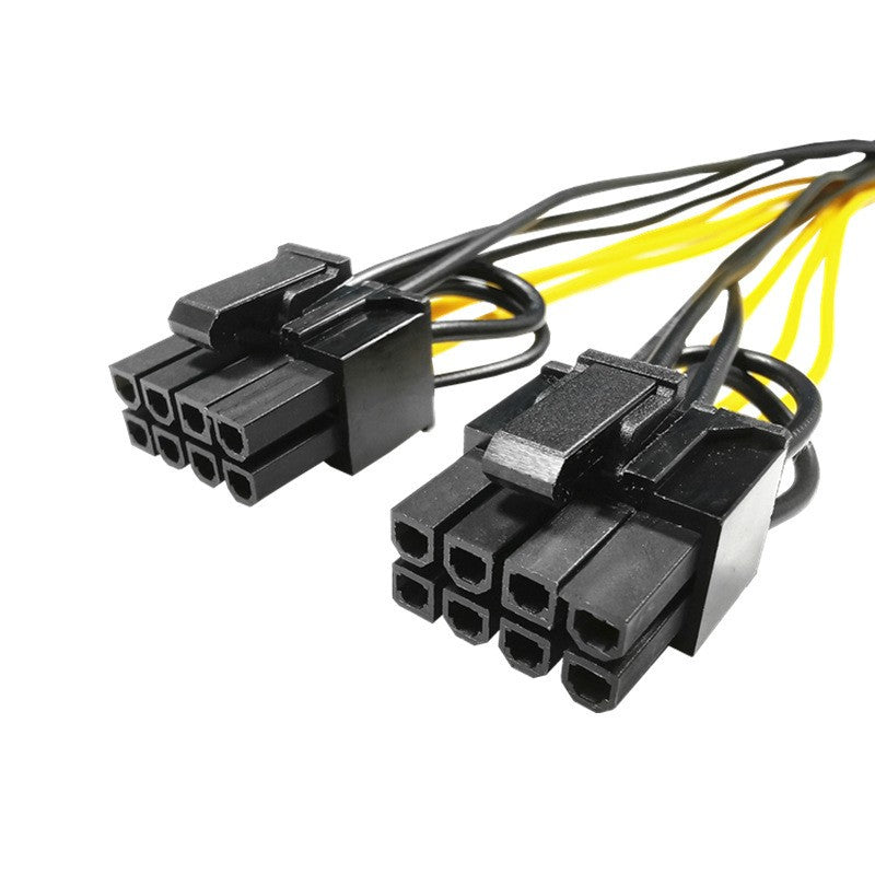 PCI-Express PCI-E 8pin to Dual 2 X GPU 8 (6+2) Pin VGA Graphics Video Card Power Cable 18AWG