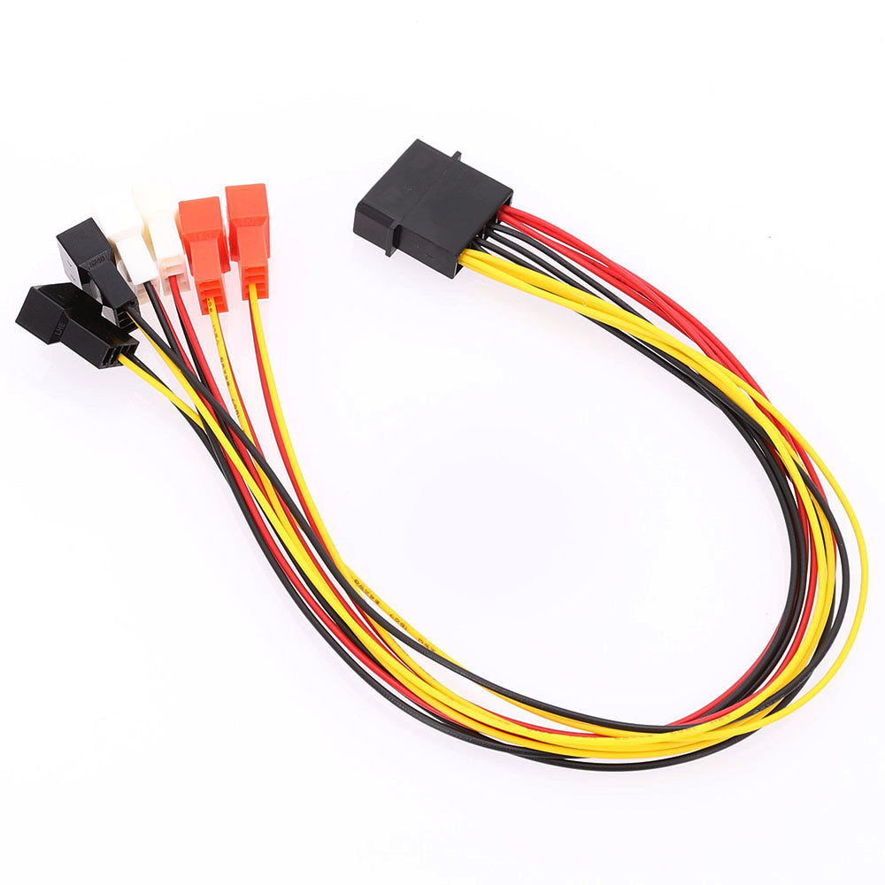 PC Fan Speed Reducer Cable Molex to 3/4Pin Fan HUB Adapter