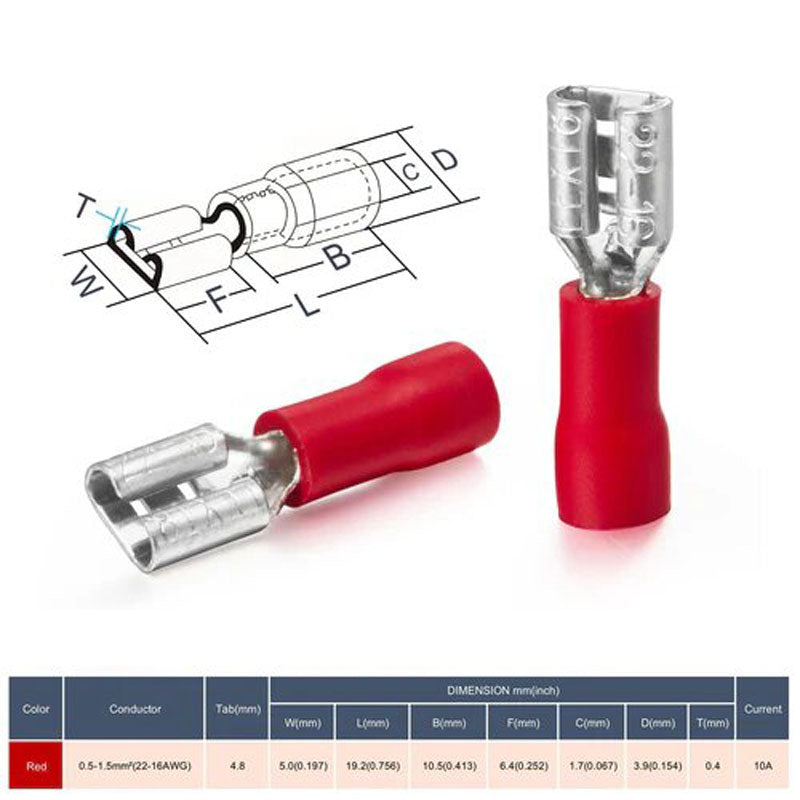 6.3mm Insert terminal wire electrical connection insert electric vehicle power cord plug
