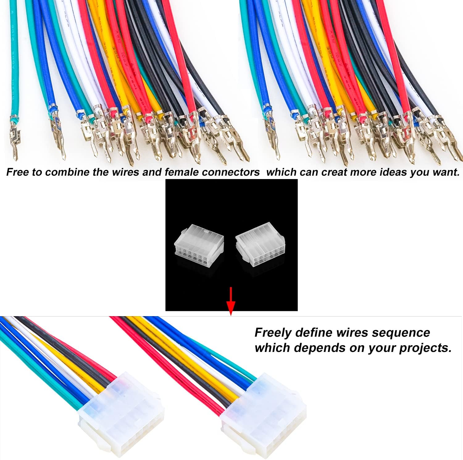 Molex 4.2mm Terminal Wire Cable Connector Kit Compatible with Molex 5557 5559 Mini-Fit Male Female Connection