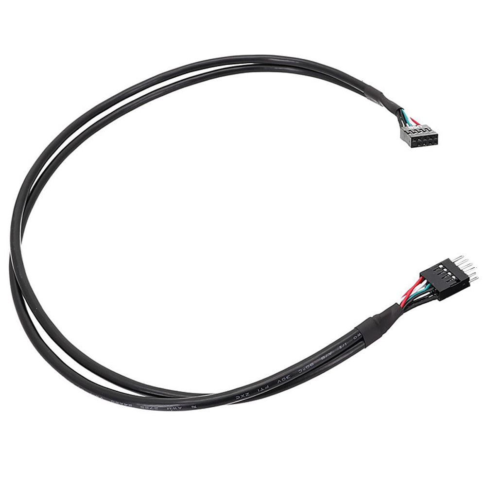 Black Shielded 9Pin USB 2.0 Internal Header Extension Cable for Motherboard
