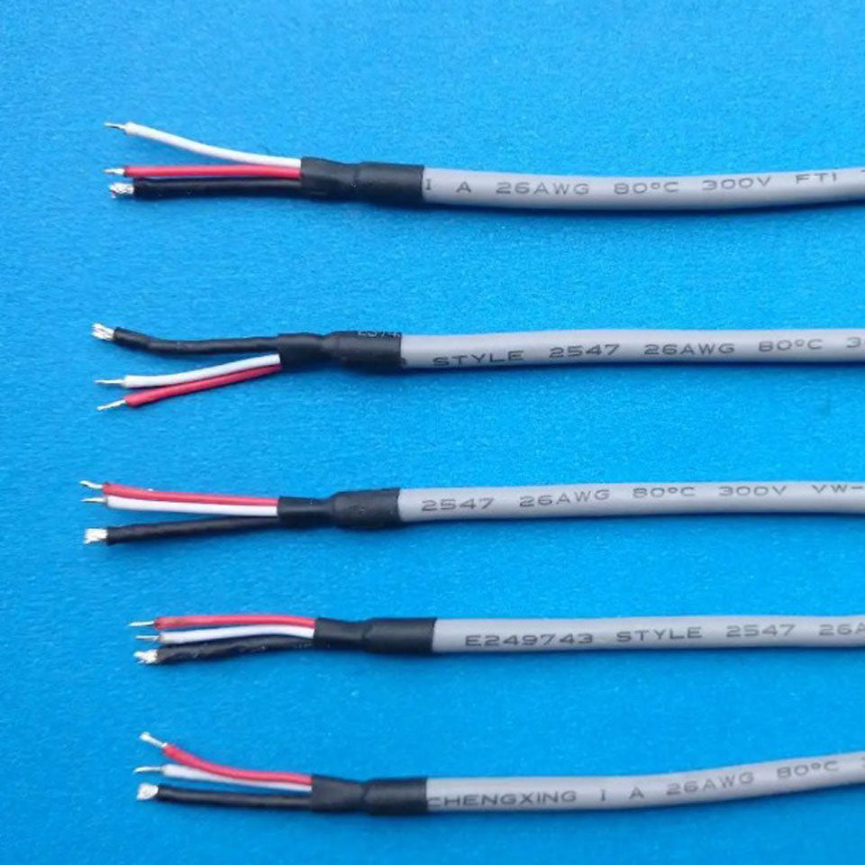 Custom UL2464 24 AWG Power Cable Multi-Core Terminal Wire Shielded Cable with Terminal Sleeves