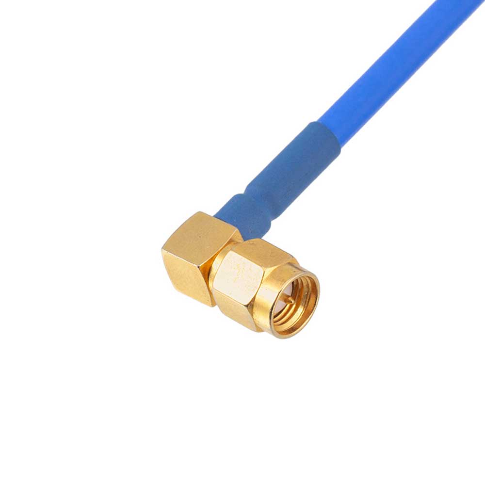 BMA-KFB3 to SMA Male Right Angle RF Cable Assembly RG402 Semi-Flexible Cable 2-Hole Flange Mount