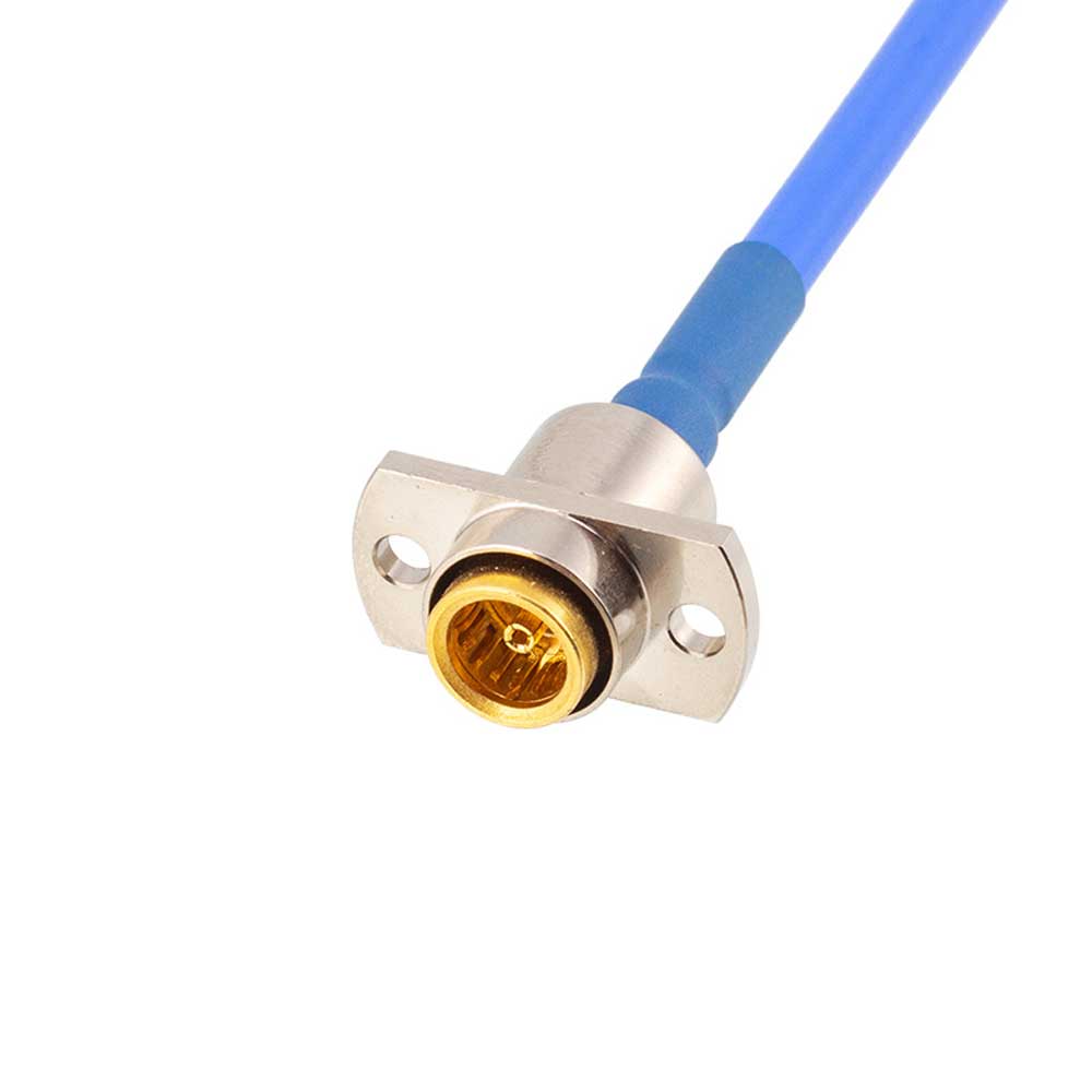 BMA-KFB3 to SMA Male Right Angle RF Cable Assembly RG402 Semi-Flexible Cable 2-Hole Flange Mount