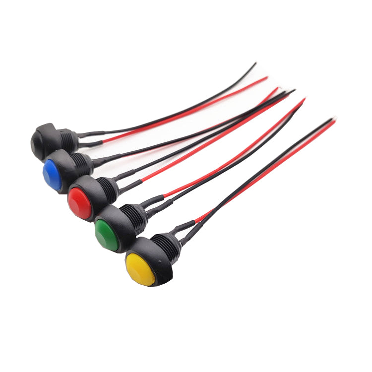 Button switch PBS-33B with wire opening 12MM self-resetting lock-free switch welding wire horn switch