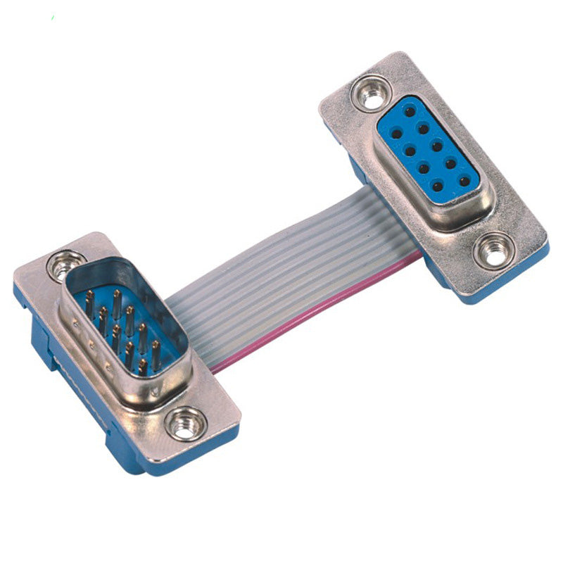 D-sub 9 Pin Db9 Male to Female Connector 2.54mm Idc Female 10 Pin Flat Ribbon Cable Assembly