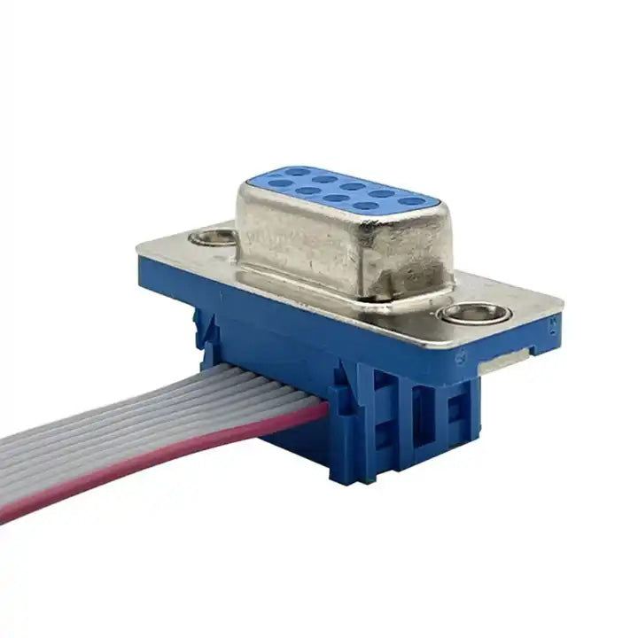 D-sub 9 Pin Db9 Male to Female Connector 2.54mm Idc Female 10 Pin Flat Ribbon Cable Assembly