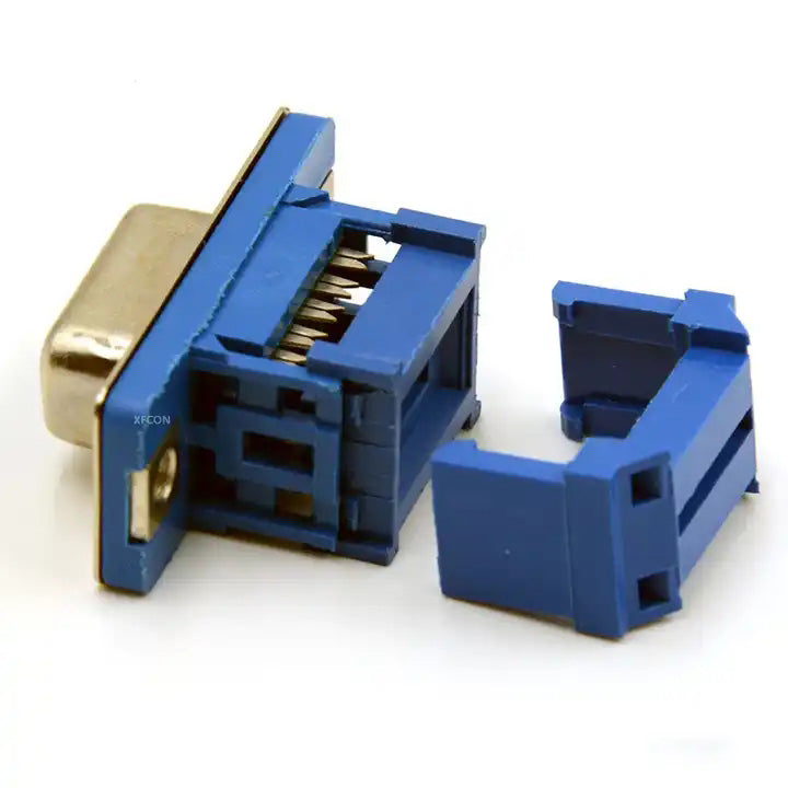 D-sub 9 Pin Db9 Male to Female Connector 2.54mm Idc Female 10 Pin Flat Ribbon Cable Assembly