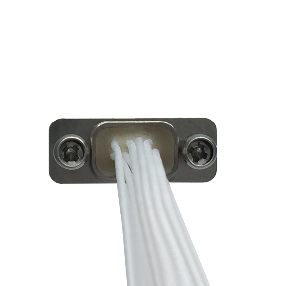 J30J Series 9 Core Miniature Rectangular Connector with AFR-250 High Temperature Cable