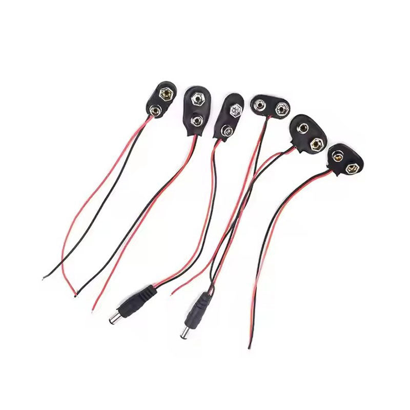 Low voltage copper rechargeable battery snaps to DC male 2.1 5.5mm converter power adapter cable