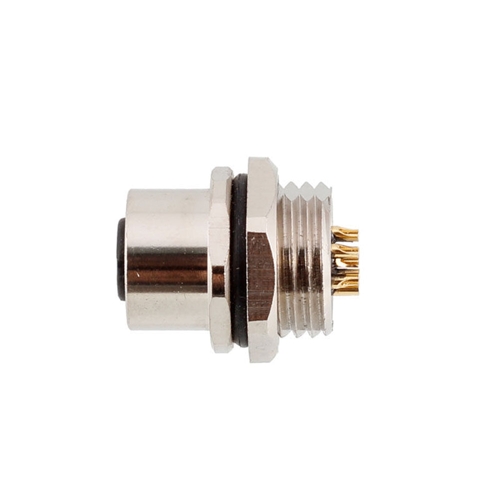 M12 Metal PCB Panel Mount Straight Pin Socket Waterproof IP67 Male Female Aviation Connector