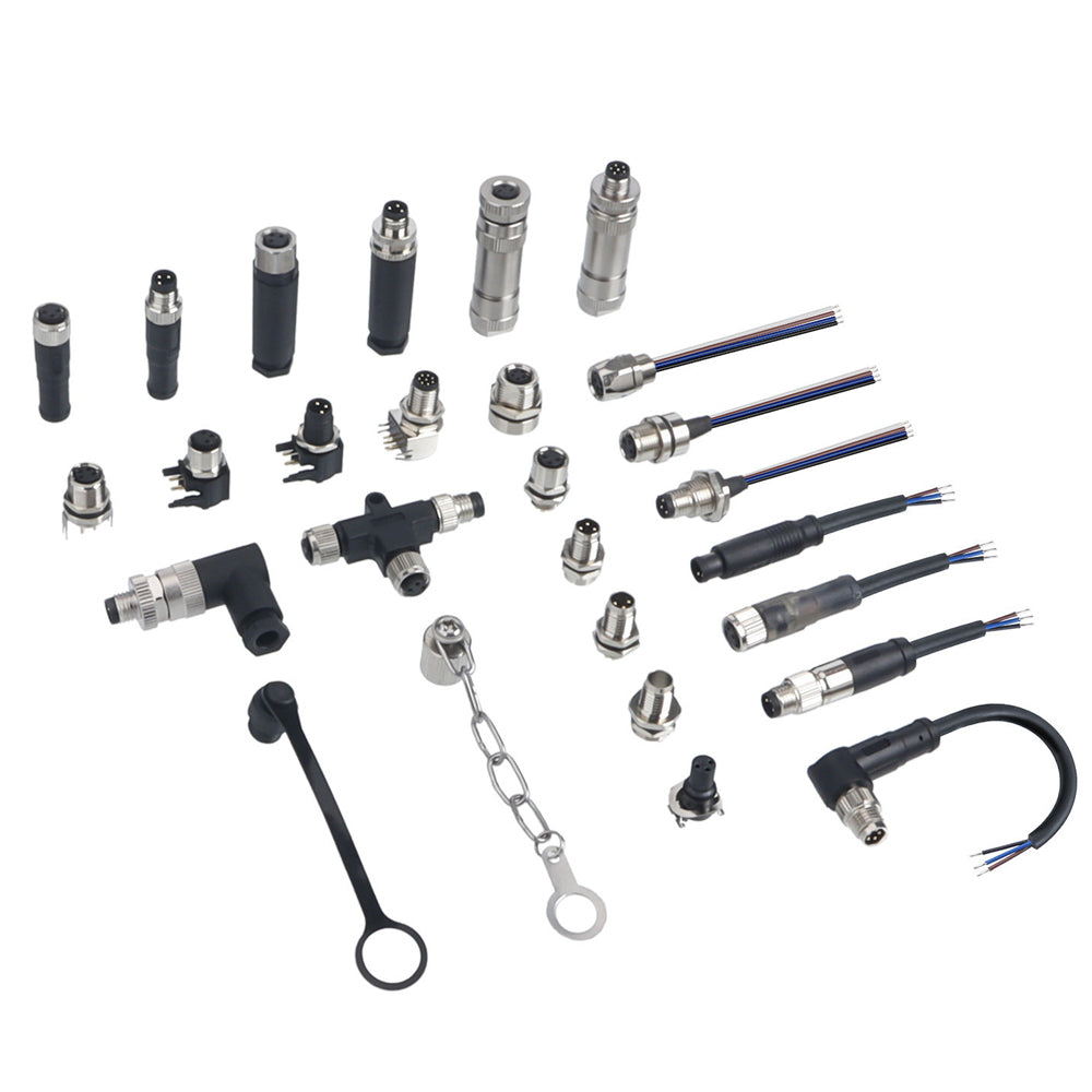 M8 Waterproof Connector 90 Degree Solder Type Sensor Wire Printing Machines Plastic Aviation Plug