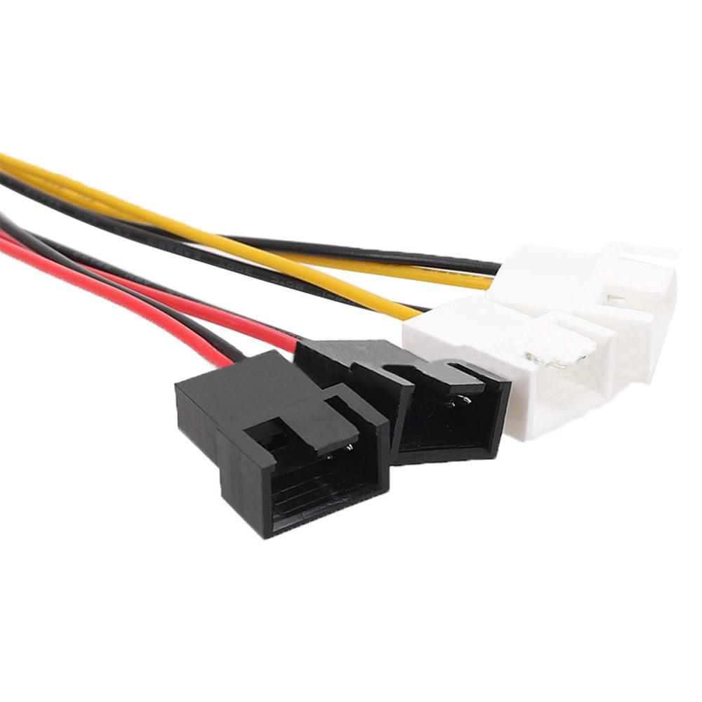 Large 4Pin Molex to 3/4Pin PC Fan Hub Cable with 5V/12V 2-Speed Control