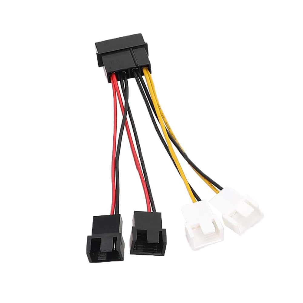 Large 4Pin Molex to 3/4Pin PC Fan Hub Cable with 5V/12V 2-Speed Control