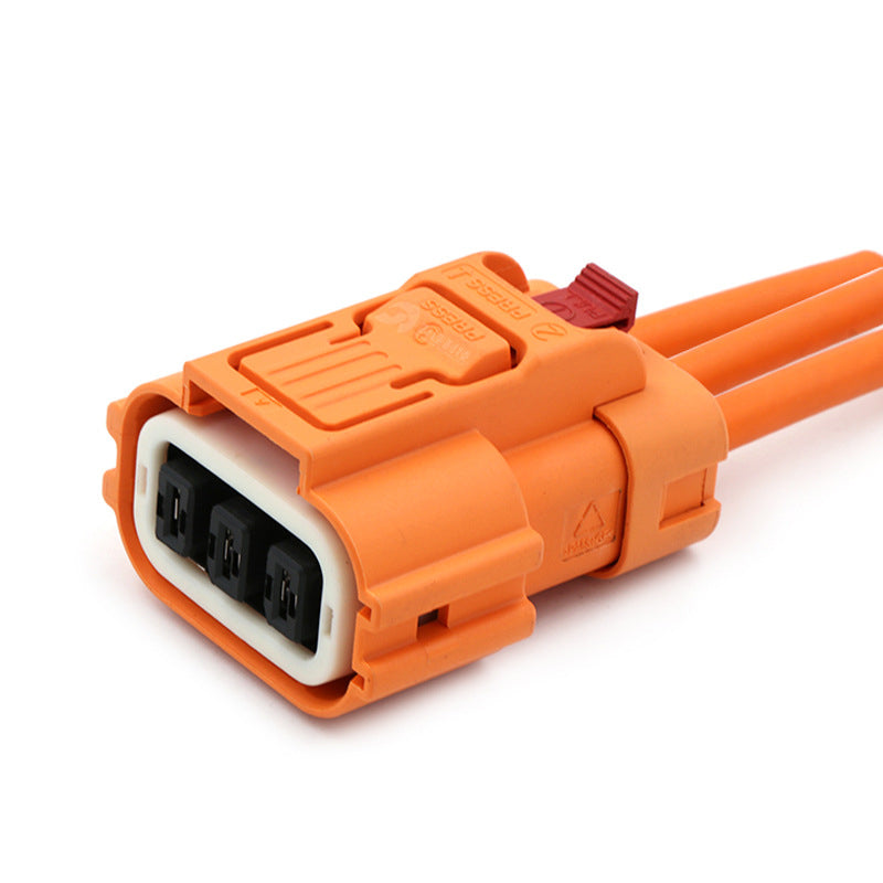 Electric vehicle three-core plug charging wire high voltage connector low current connector waterproof docking cable