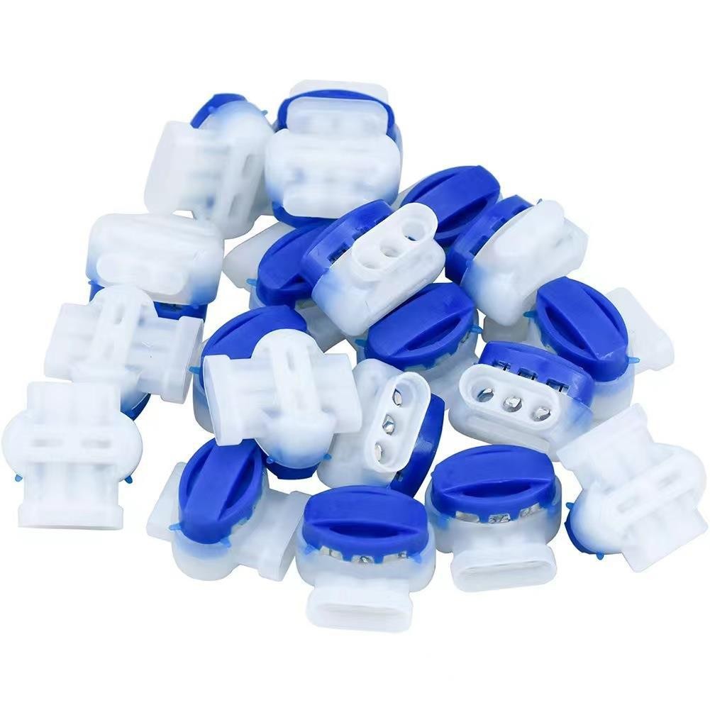 314 Connector Automatically Peels Off Waterproof Blue Connector with 3-hole Terminal Block Wire Harness for Mowing Machine
