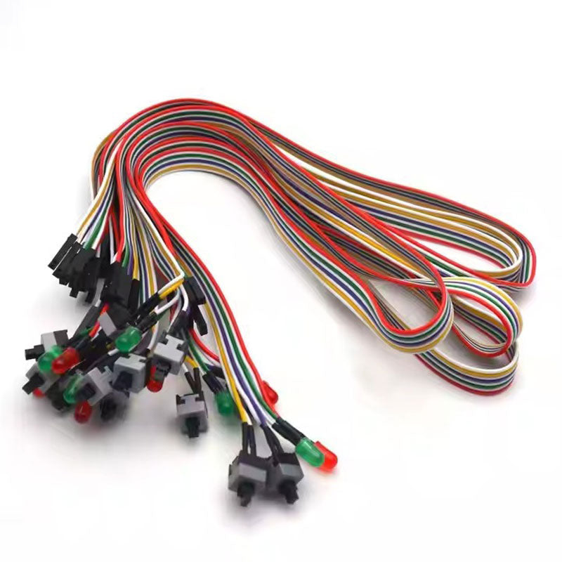 PC chassis computer motherboard HDD reset ATX switch to turn on and off the power cable with LED light