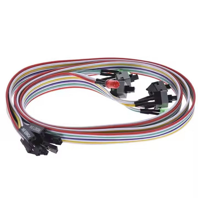 PC chassis computer motherboard HDD reset ATX switch to turn on and off the power cable with LED light