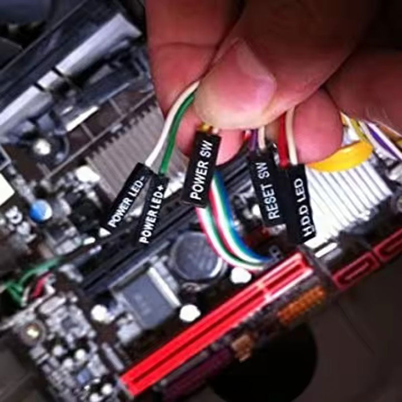 PC chassis computer motherboard HDD reset ATX switch to turn on and off the power cable with LED light