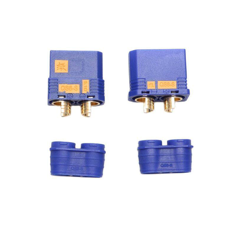 QS8-S Anti-Spark High Current Connector Black Blue Gold Plated Terminal for RC Lithium Battery Drone Robot