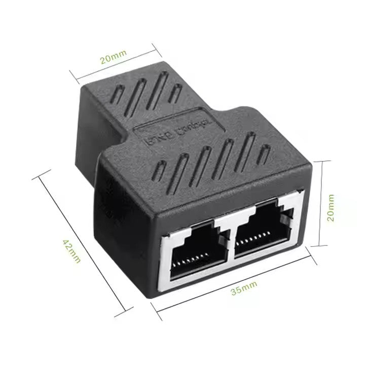 RJ45 female converter network splitter 1 point 2