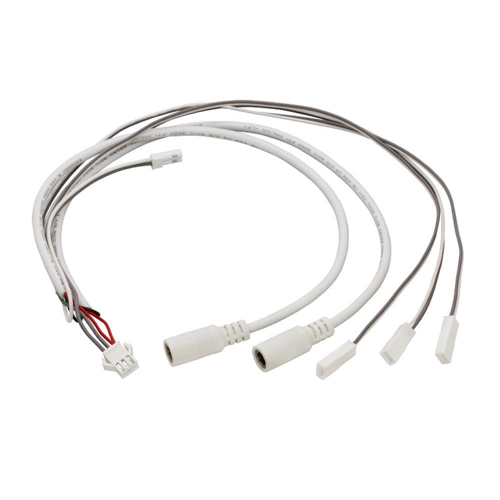 Non-Lock SM2.54 Terminal to DC5521 Power Cable SYP-2P White Dupont for LED Strip Light