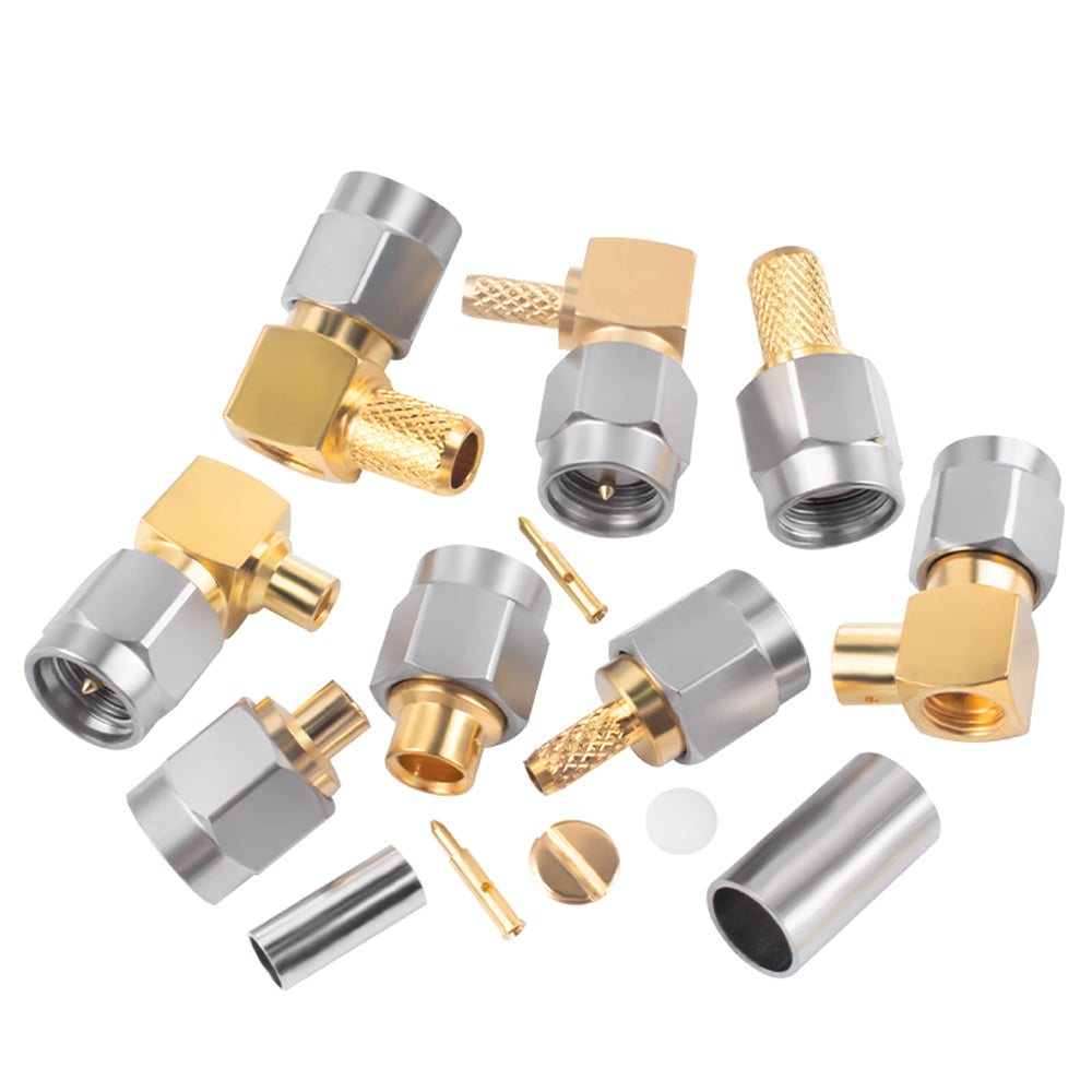 SMA-J-JW Elbow Straight RF Coaxial Connector SMA Male Audio Antenna Electrical Male Plug