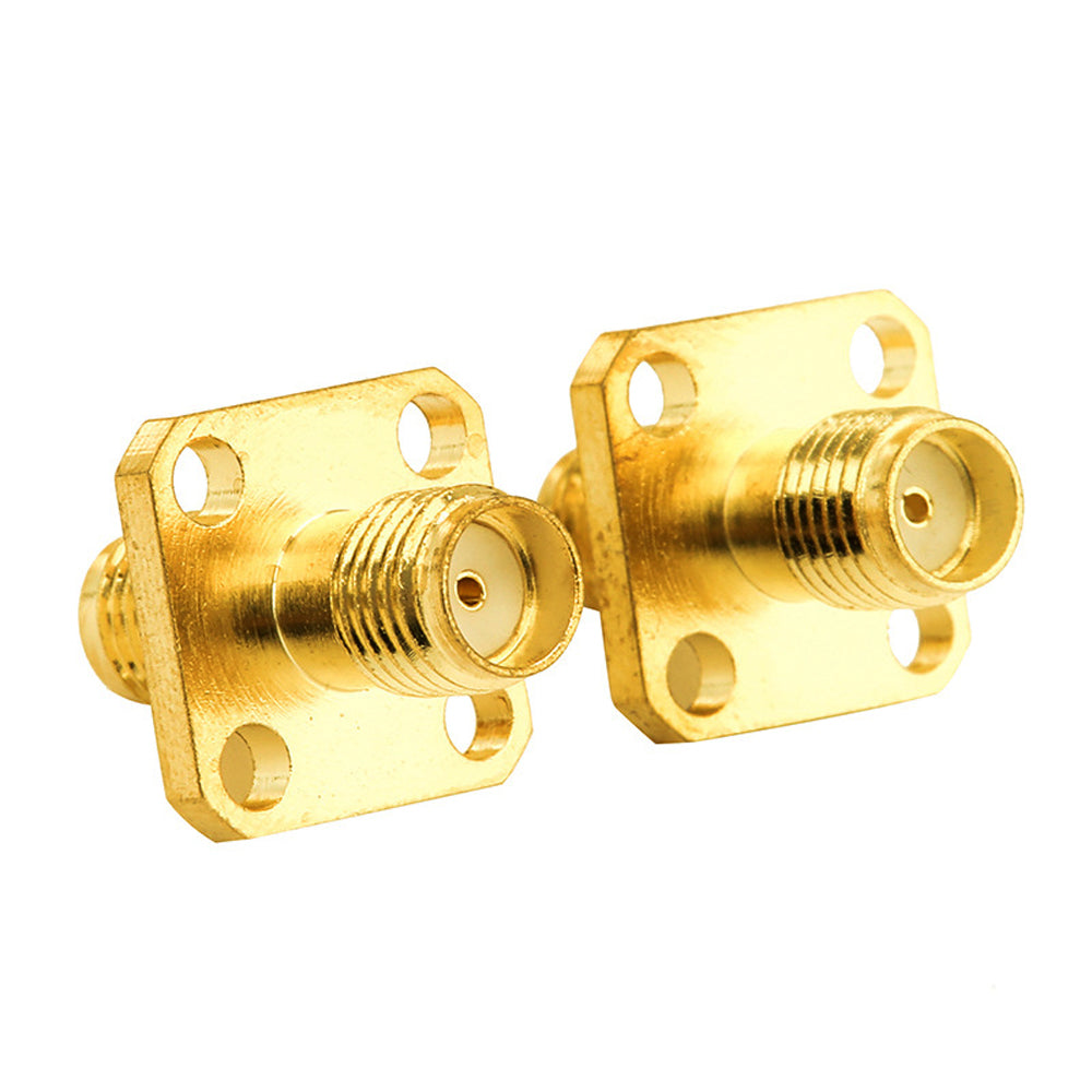 18mm SMA-KKF Straight Coupler Four-Hole Flange Panel Mount Dual Female SMA Connector