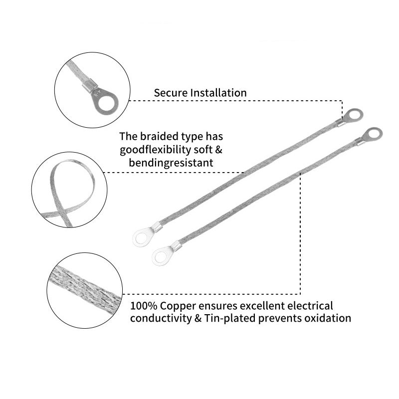 Tinned copper braided ground wire