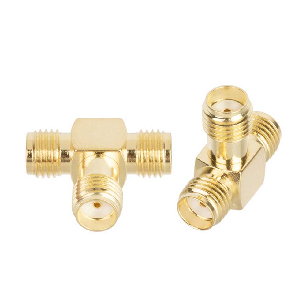Triple SMA Female T Connector RF Splitter for WiFi Antenna & Wireless Router