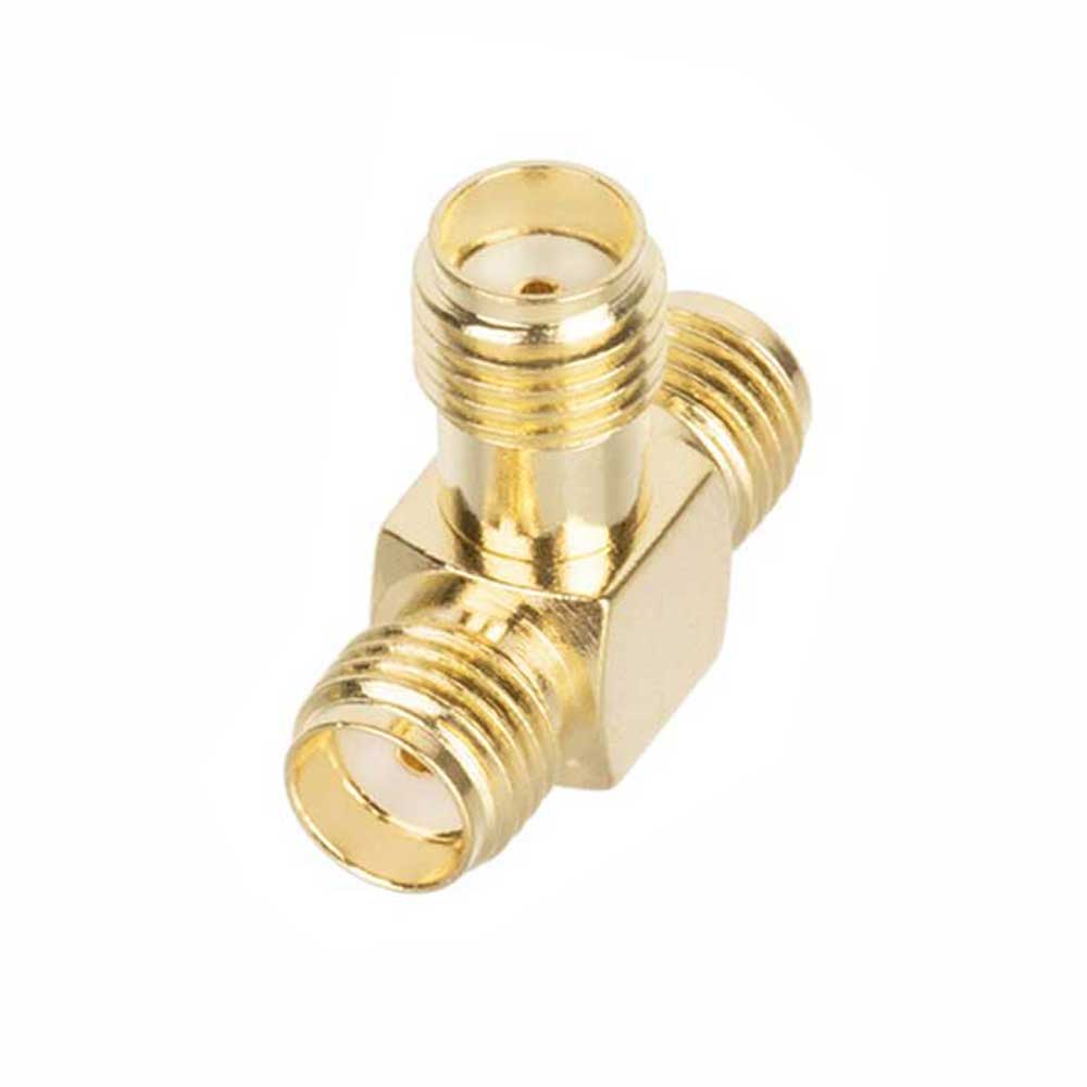 Triple SMA Female T Connector RF Splitter for WiFi Antenna & Wireless Router
