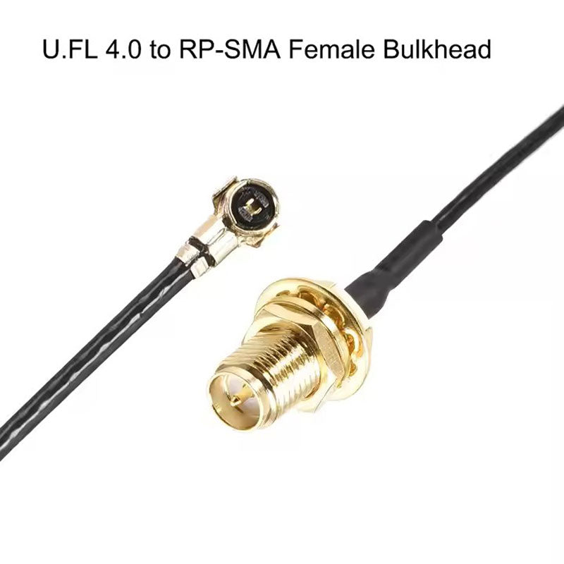 U.FL 4.0 to RP-SMA Female Bulkhead RF Coaxial Connector RF0.81 Low Loss Pigtail Antenna Coaxial Cable