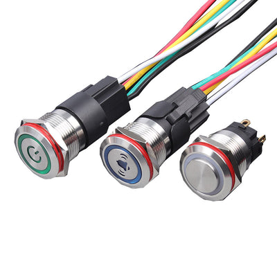 12MM 16MM 19MM 22MM 25MM  30MM LED Light 5A Waterproof Metal Push Button Switch And IP67