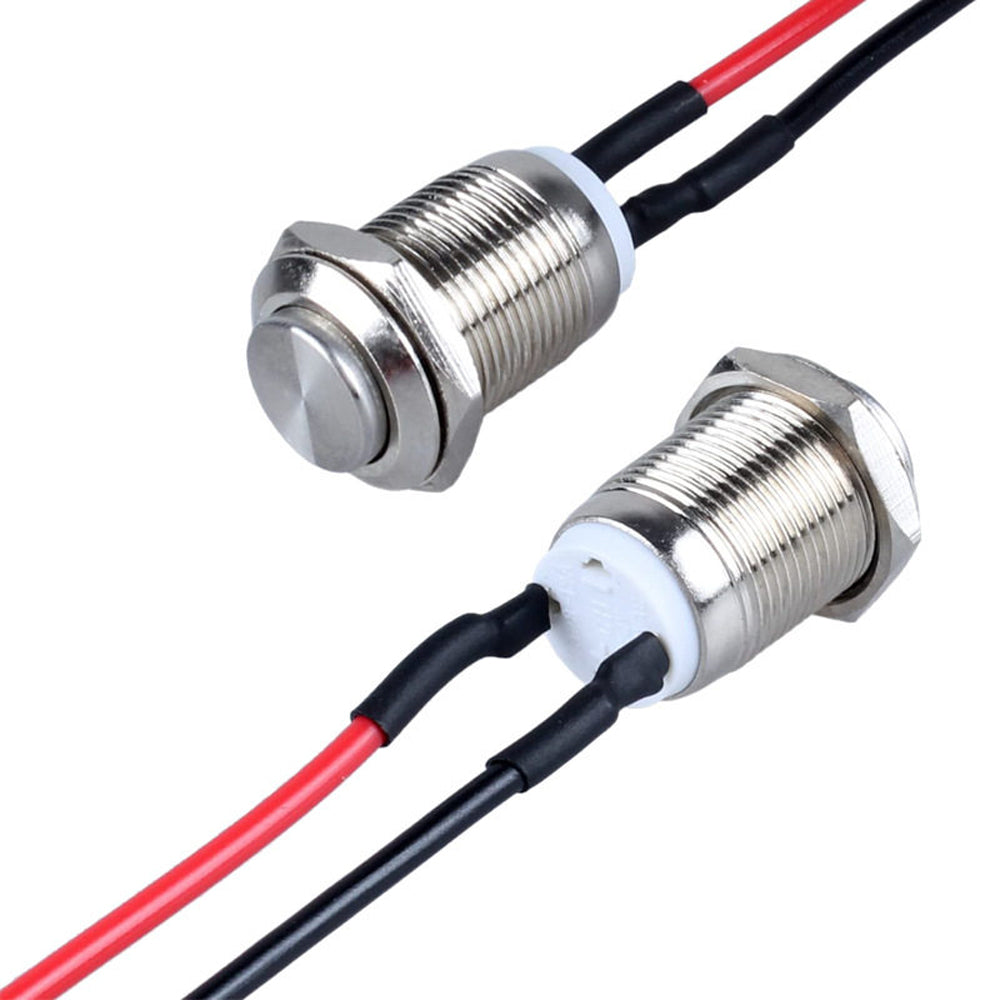 12mm High Flat Head Momentary/Locking Button Switch DC12-24V