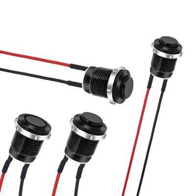 12mm High Flat Head Momentary/Locking Button Switch DC12-24V