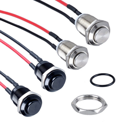 12mm High Flat Head Momentary/Locking Button Switch DC12-24V