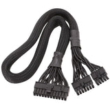 Black 10+14 Pin to 24 Pin Module Cable AX1500i AX1200i Mesh Wire Suitable for Corsair