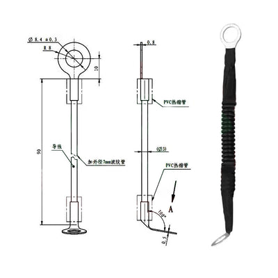 2.5 square wire QVR-105 ring terminal wire with corrugated tube