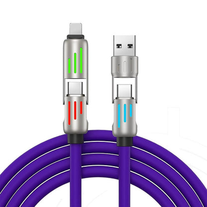 240W Optical Cable 4-in-1 Data Cable PD 2-in-2 Type-C Fast Charging Cable for Apple and Huawei Phones