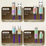 240W Optical Cable 4-in-1 Data Cable PD 2-in-2 Type-C Fast Charging Cable for Apple and Huawei Phones