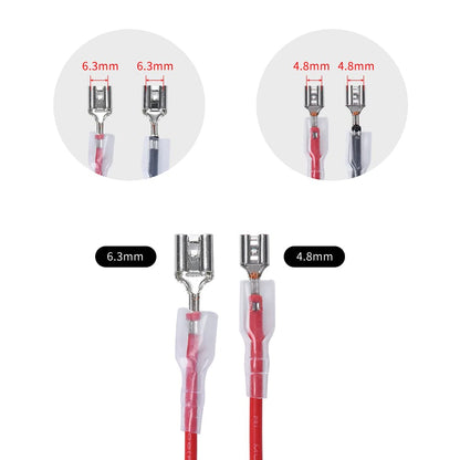 250 4.8mm and 6.3mm  Terminal Wire Braided Fiber Cable