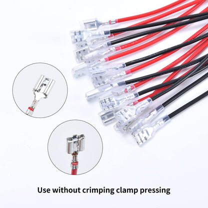 250 4.8mm and 6.3mm  Terminal Wire Braided Fiber Cable