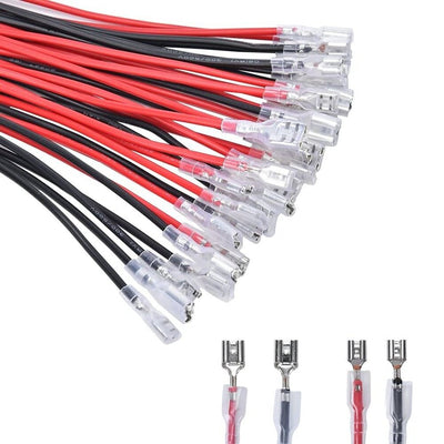 4.8mm and 6.3mm Crimp Terminal with Insulating Sleeve and Wire Female Spade Quick Splice Assortment Kit